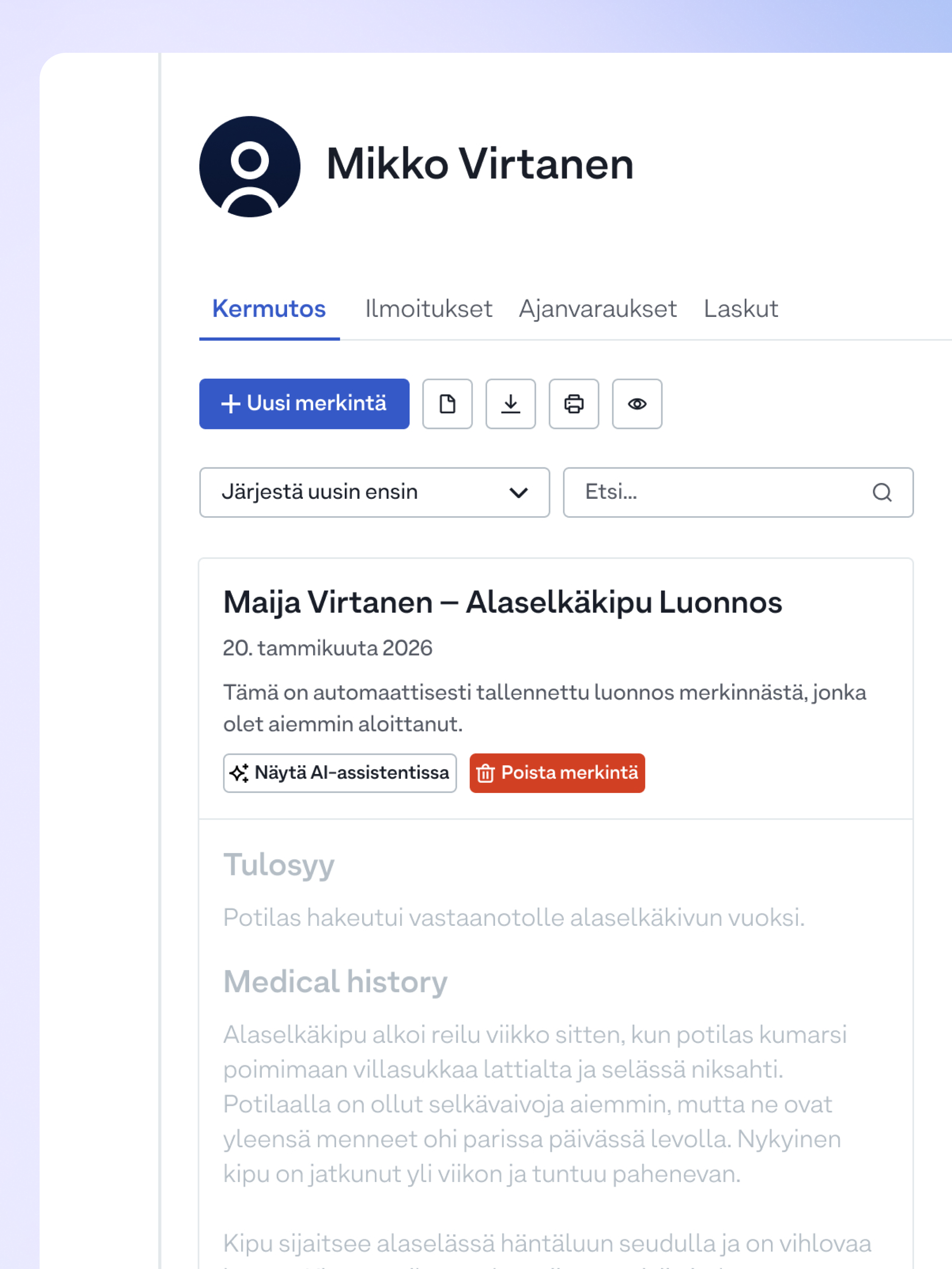 Pyydä Noraa auttamaan muotoilussa