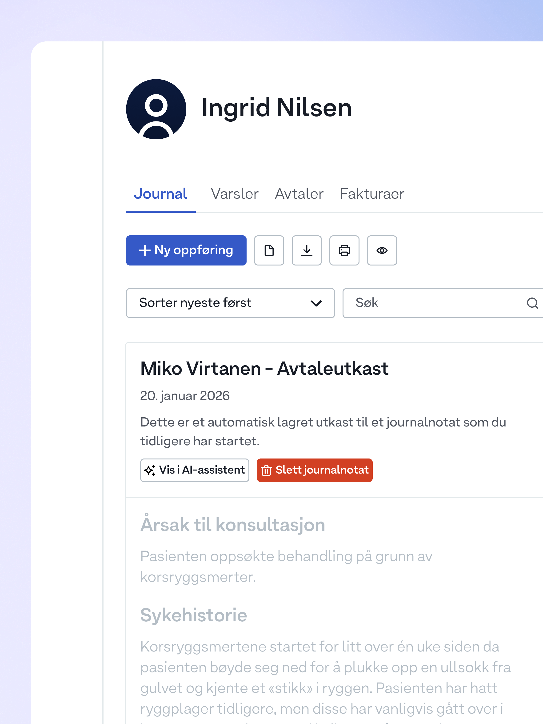 Be Nora om hjelp med formatering